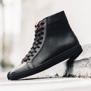 TCG BLACK LEATHER HIGH TOPS